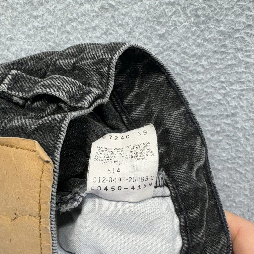 Vintage Levis 514 Jeans Boys 10 Slim Black Classic Fit‎ Orange Tab 90s Denim